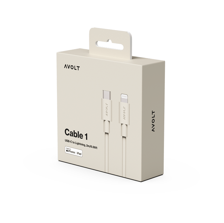 Cable 1 USB C to Lightning charging cable 2m, Nomad Sand Avolt