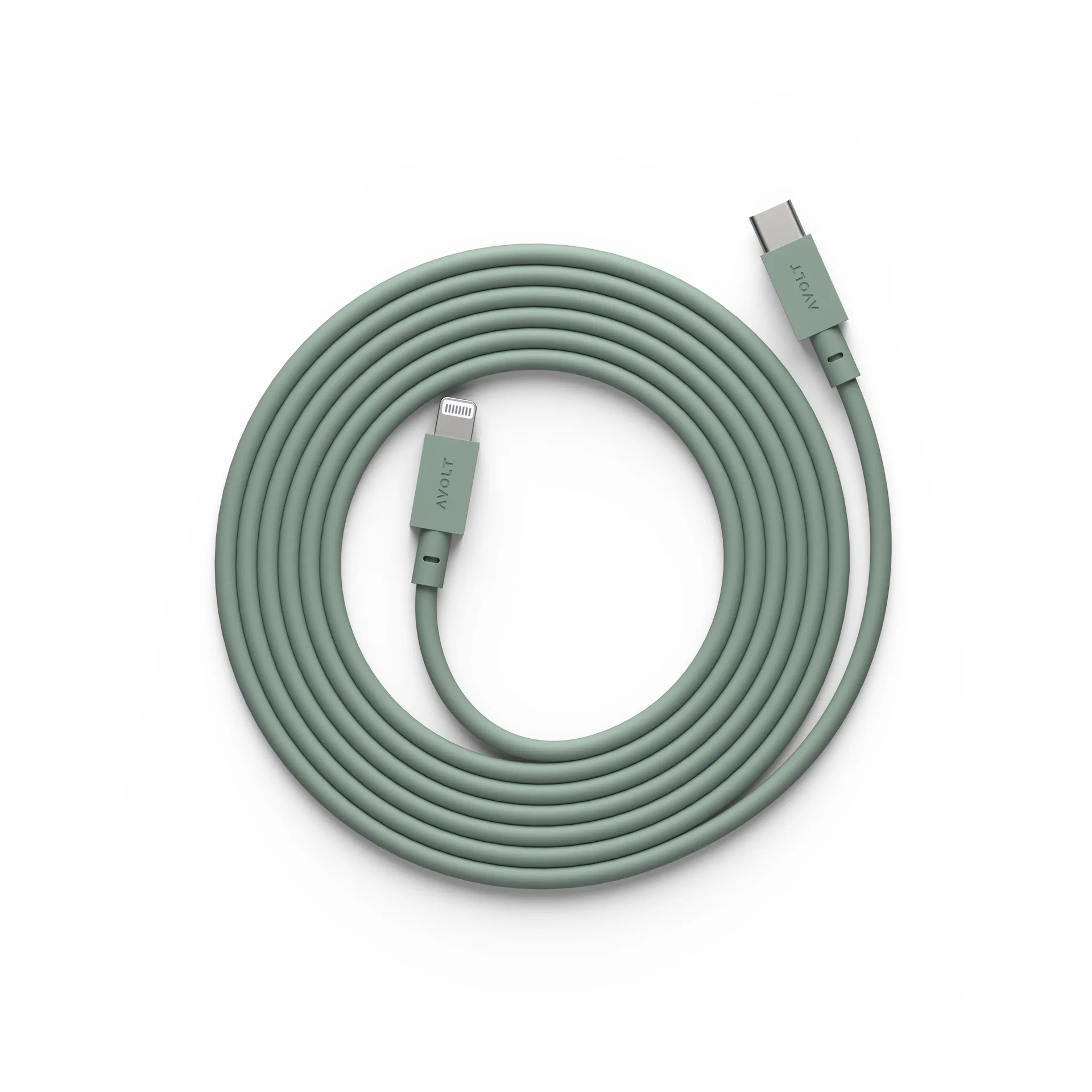 Cable 1 USB C to Lightning charging cable 2m, Oak Green Avolt