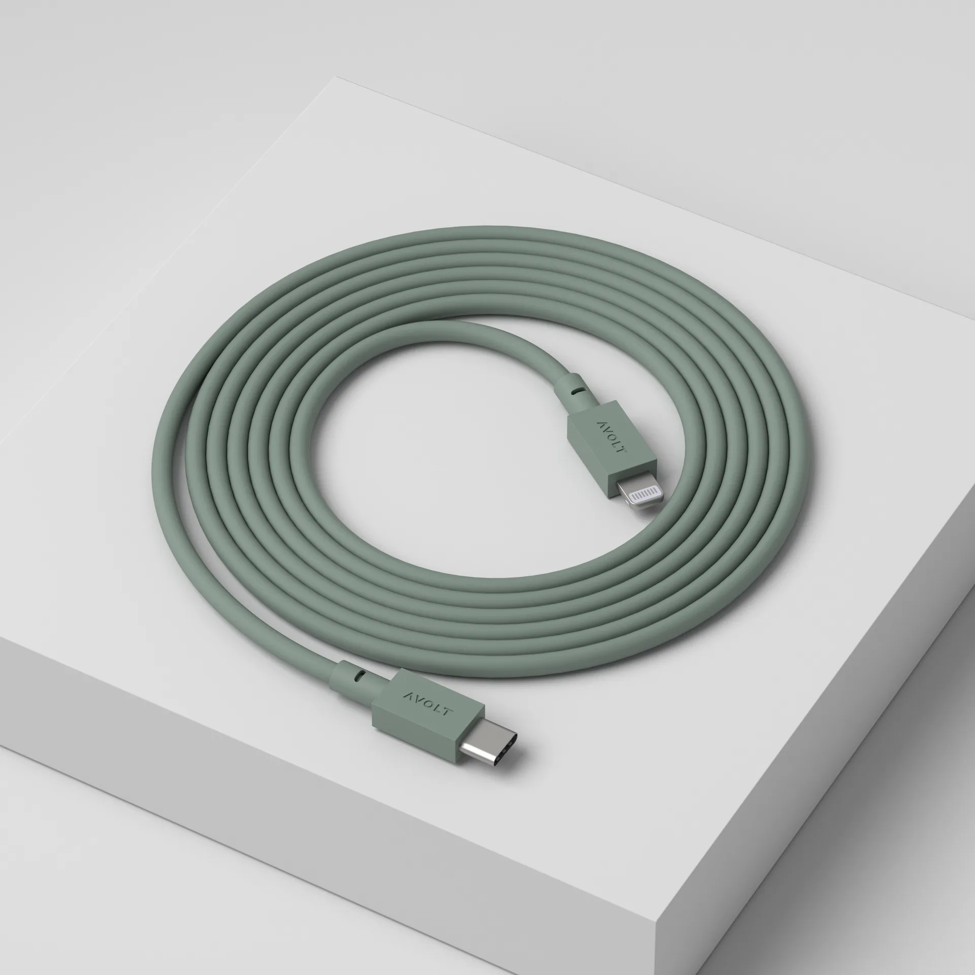 Cable 1 USB C to Lightning charging cable 2m, Oak Green Avolt