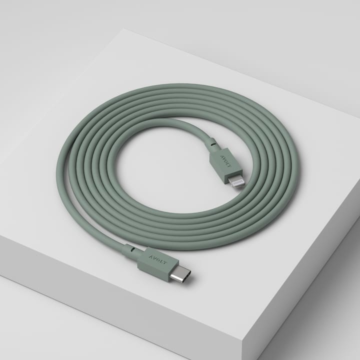 Cable 1 USB C to Lightning charging cable 2m, Oak Green Avolt