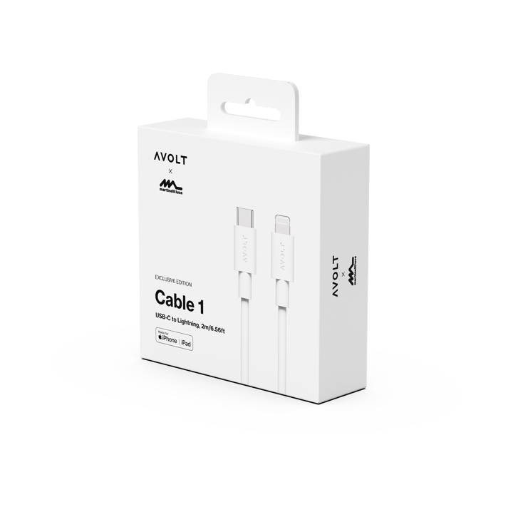 Cable 1 USB C to Lightning charging cable 2m, White Martinelli Luce Edition Avolt