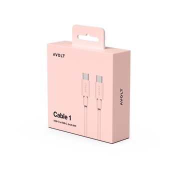 Cable 1 USB-C to USB-C charging cable 2 m - New Pink - Avolt