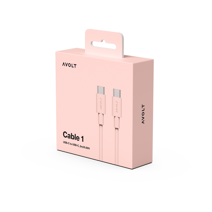 Cable 1 USB-C to USB-C charging cable 2 m, New Pink Avolt