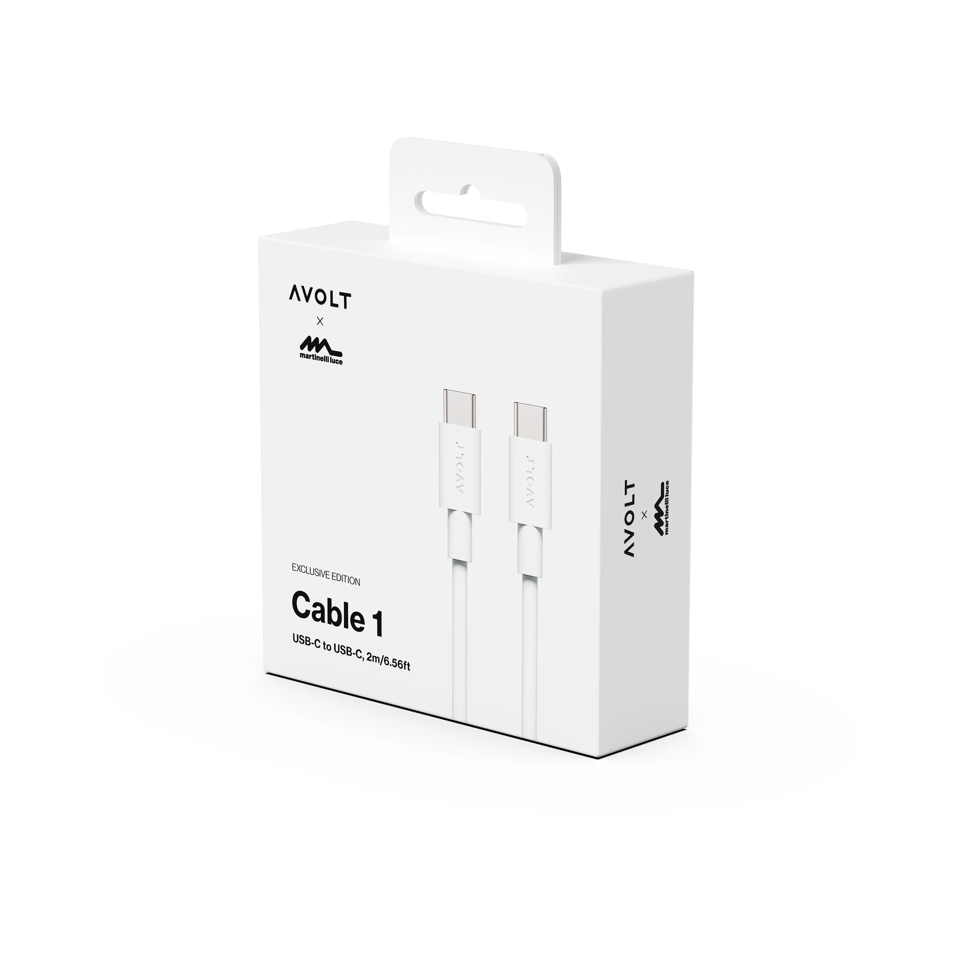 Cable 1 USB-C to USB-C charging cable 2 m, White Martinelli Luce Edition Avolt