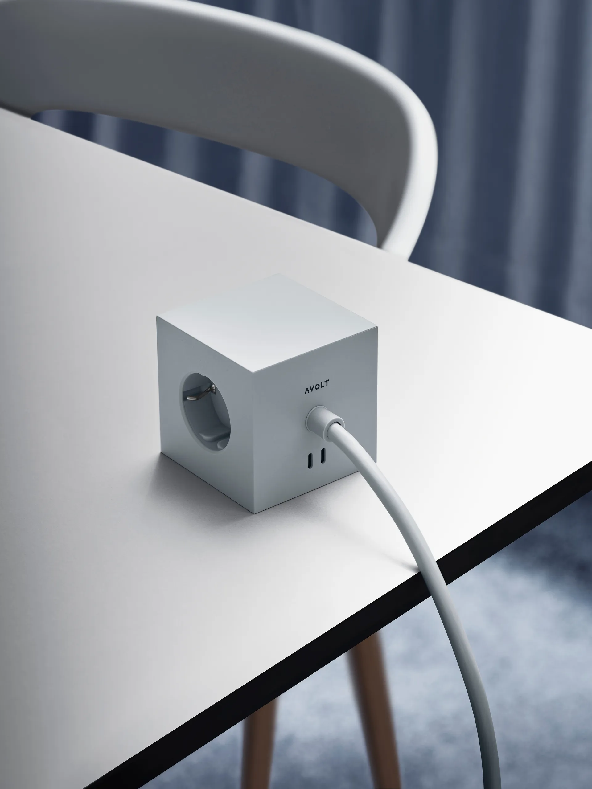 Square 1 power strip USB-C 30W 3 m, Gotland Gray Avolt
