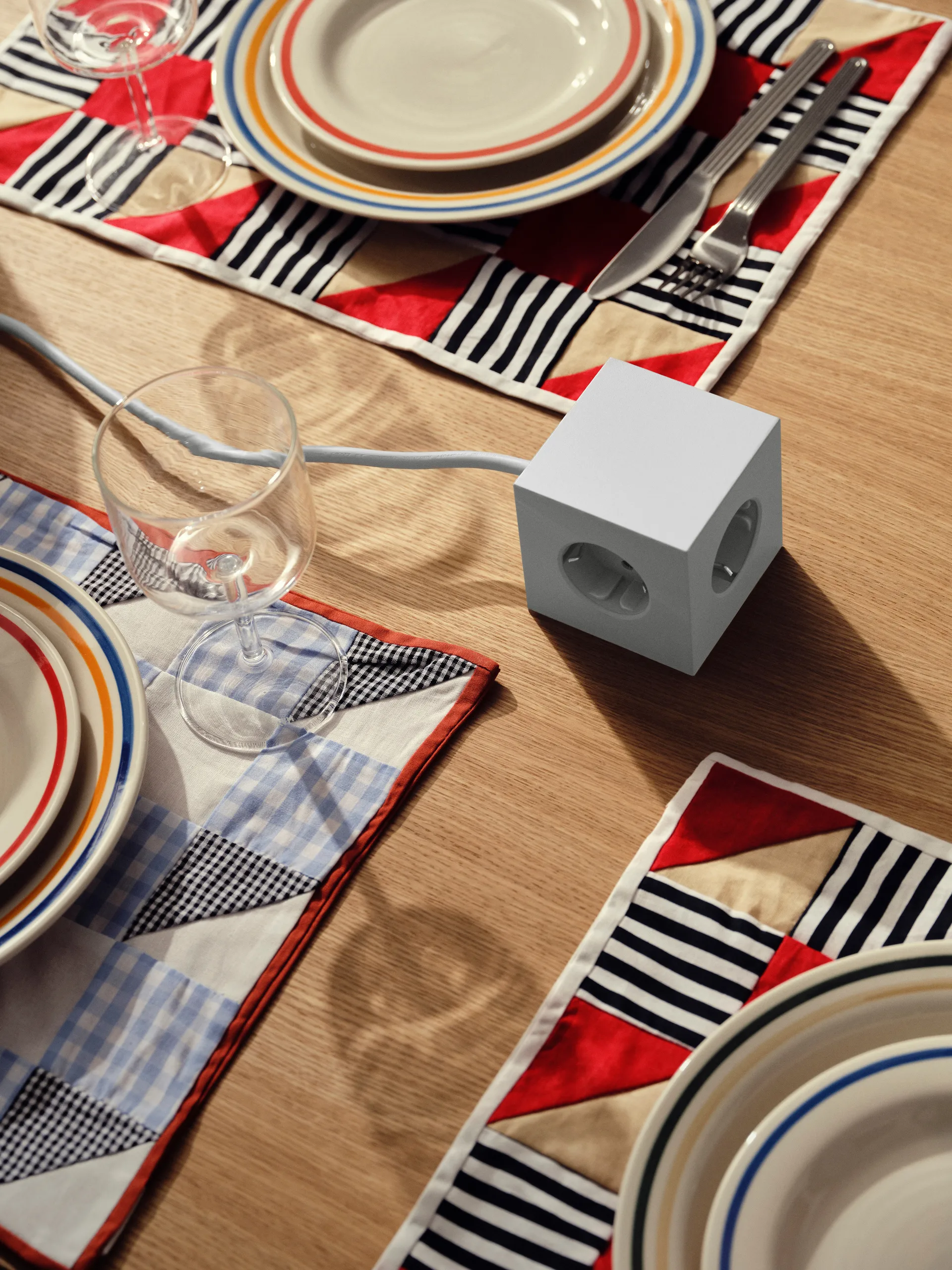 Square 1 power strip USB-C 30W 3 m, Gotland Gray Avolt