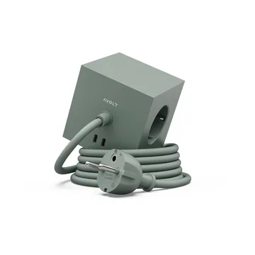 Square 1 power strip USB-C 30W 3 m - Oak Green - Avolt