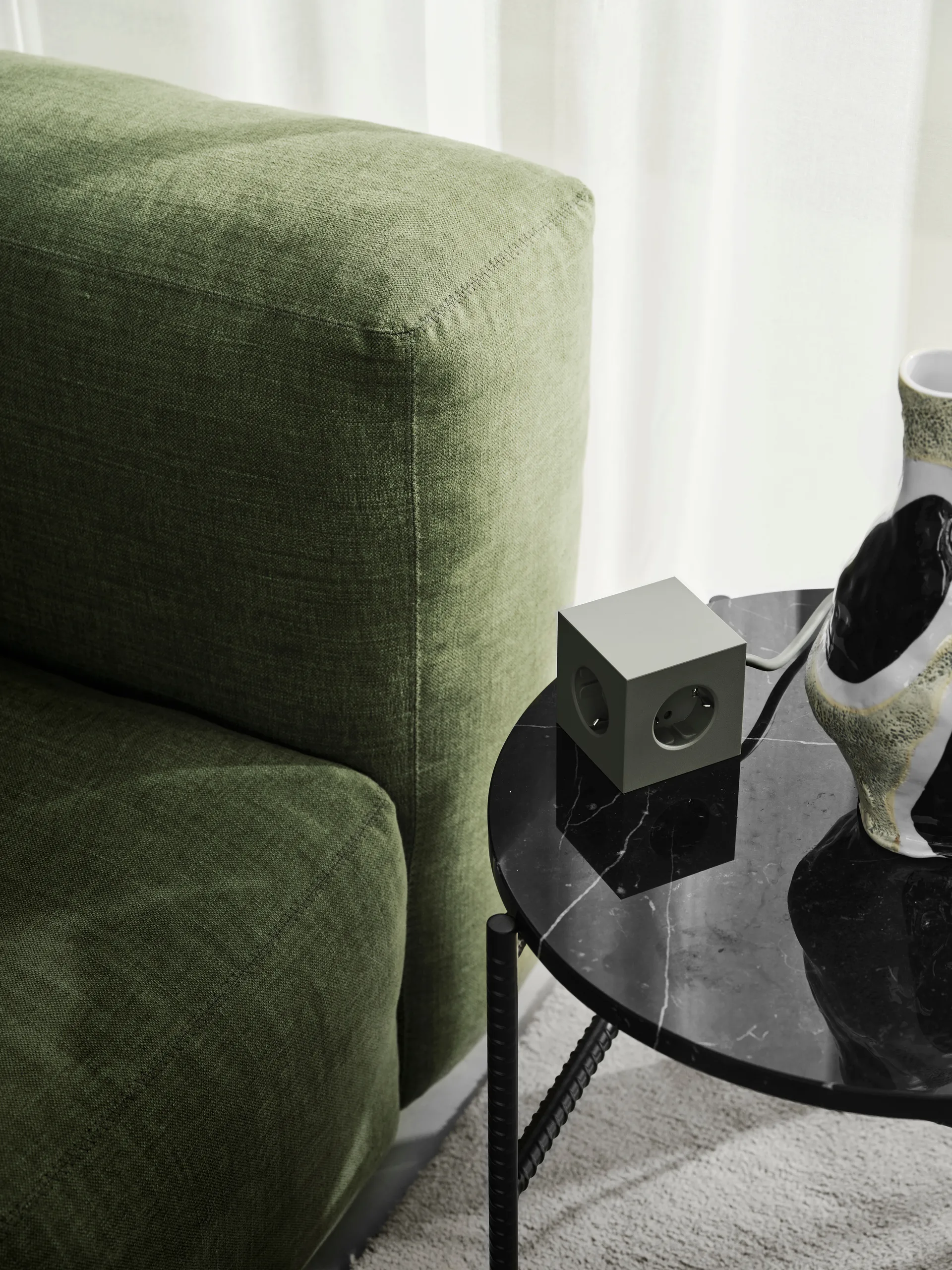 Square 1 power strip USB-C 30W 3 m, Oak Green Avolt