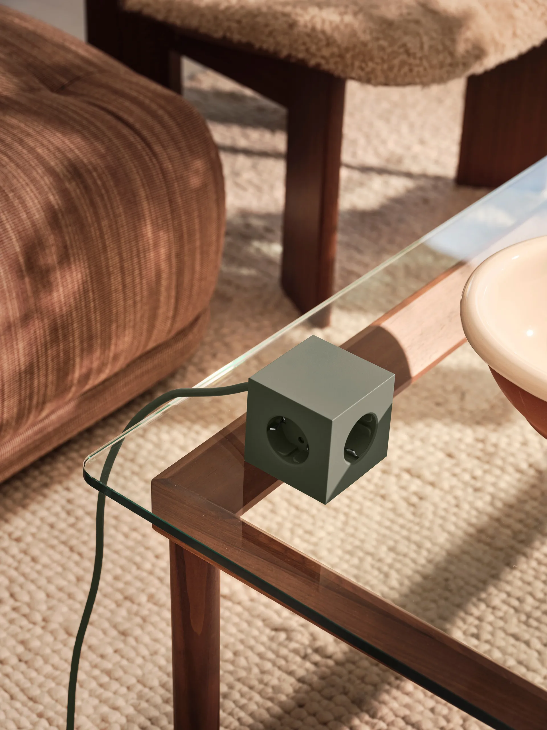 Square 1 power strip USB-C 30W 3 m, Oak Green Avolt