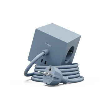 Square 1 power strip USB-C 30W 3 m - Shark Blue - Avolt