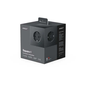 Square 1 power strip USB-C 30W 3 m - Stockholm Black - Avolt