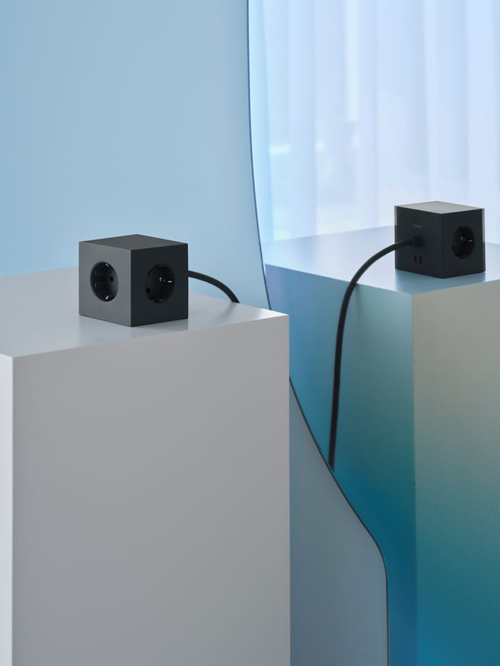 Square 1 power strip USB-C 30W 3 m, Stockholm Black Avolt