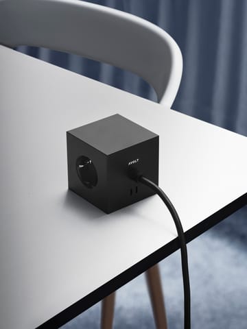 Square 1 power strip USB-C 30W 3 m - Stockholm Black - Avolt