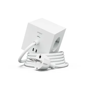 Square 1 power strip USB-C 30W 3 m - White Martinelli Luce edition - Avolt