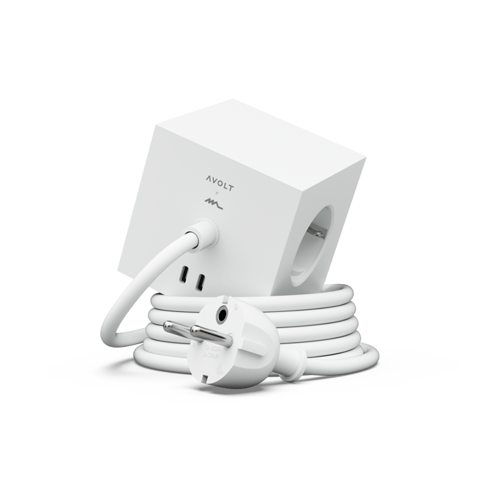 Square 1 power strip USB-C 30W 3 m - White Martinelli Luce edition - Avolt