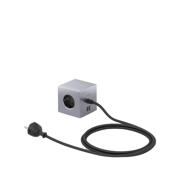 Square 1 socket - Aluminium - Avolt