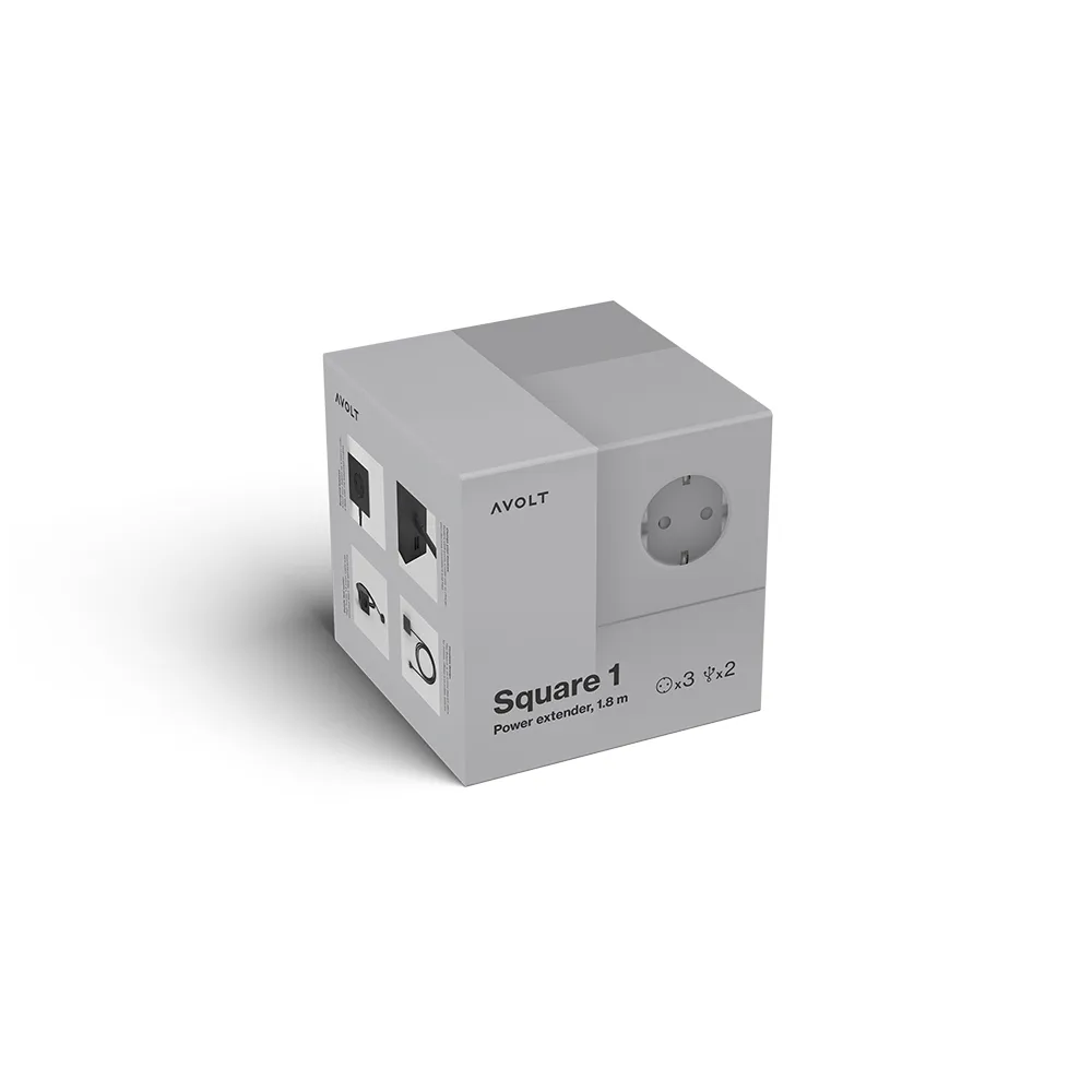 Square 1 socket, Gotland grey Avolt
