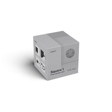Square 1 socket - Gotland grey - Avolt