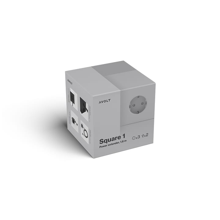 Square 1 socket, Gotland grey Avolt