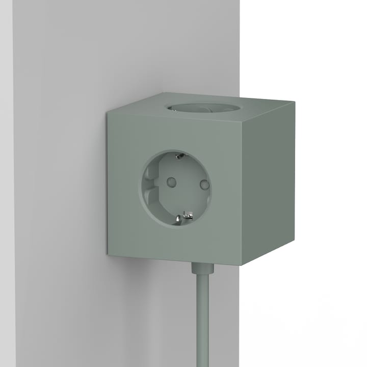 Square 1 socket, Oak green Avolt