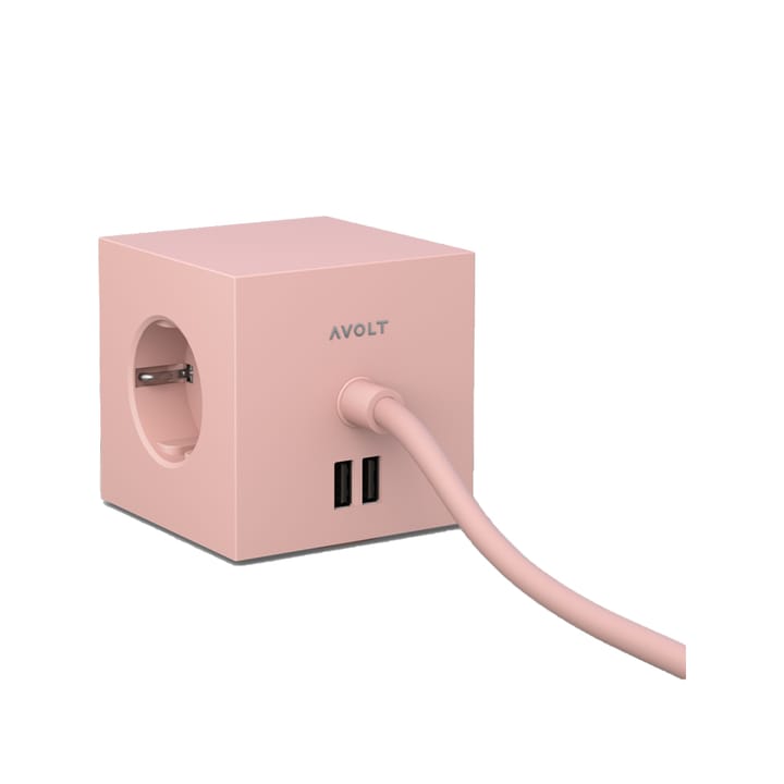 Square 1 socket - Old pink - Avolt