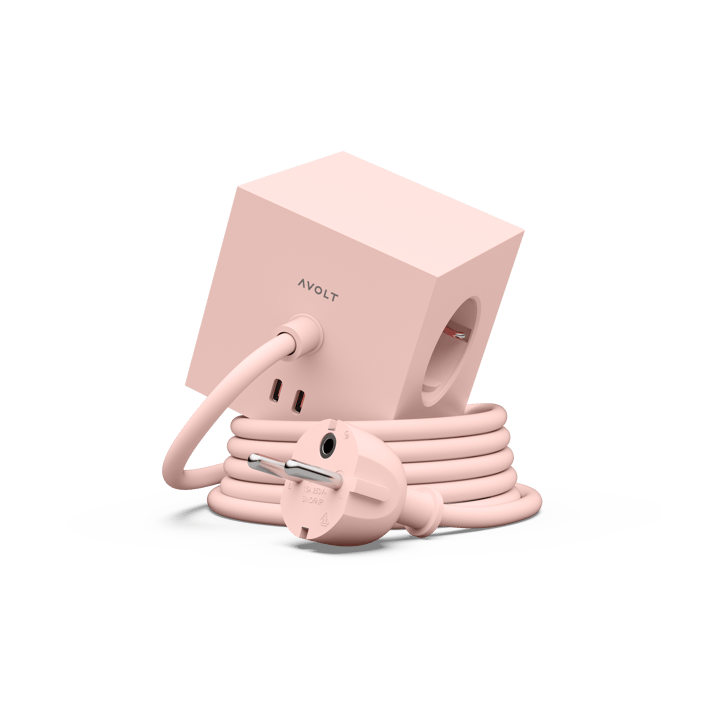 Square 1 socket USB-C 30W 1.8 m - New Pink - Avolt