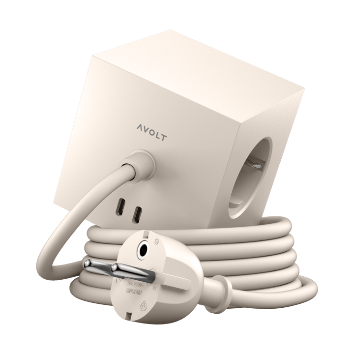 Square 1 socket USB-C 30W 1.8 m - Nomad sand - Avolt