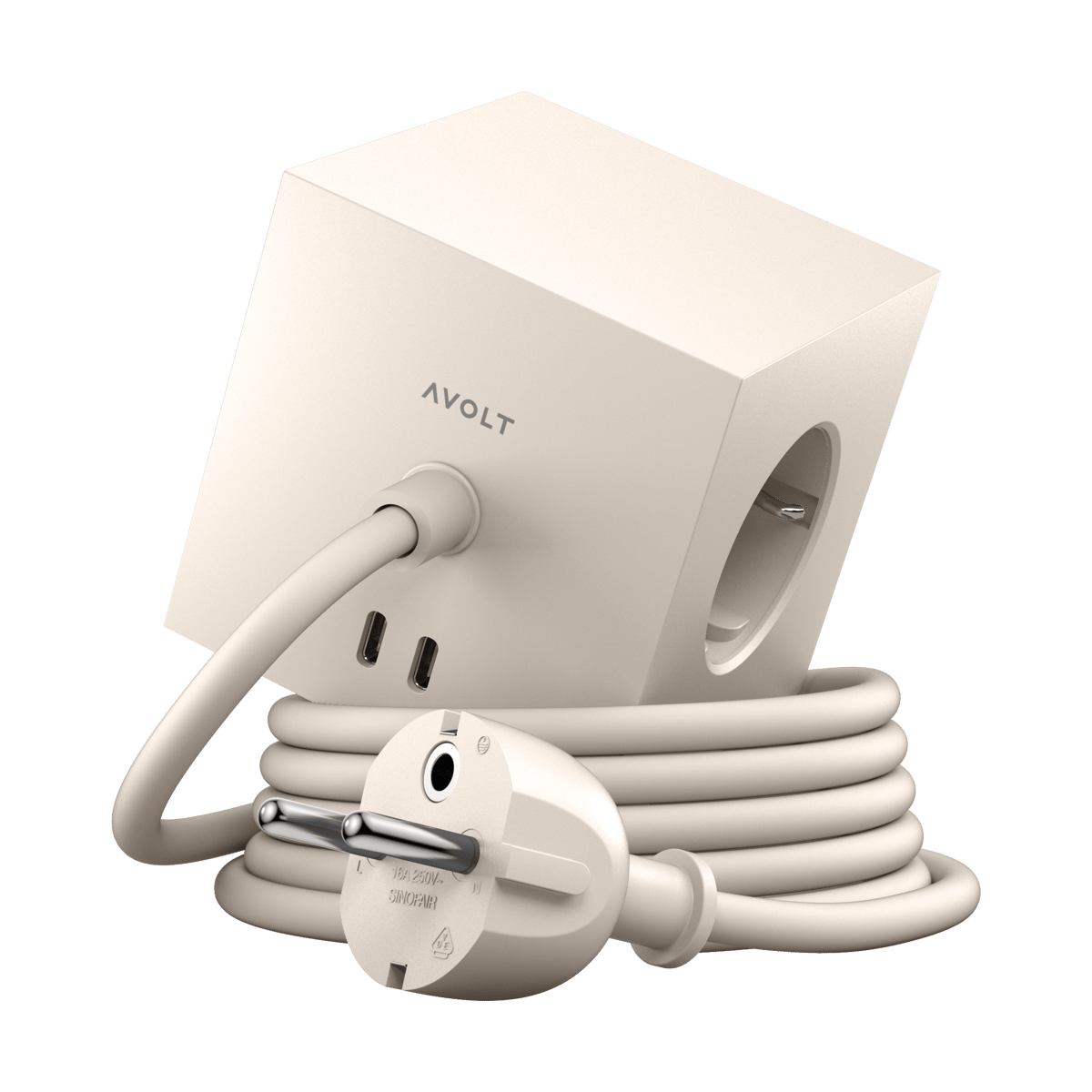 Avolt Square 1 socket USB-C 30W 1.8 m Nomad sand