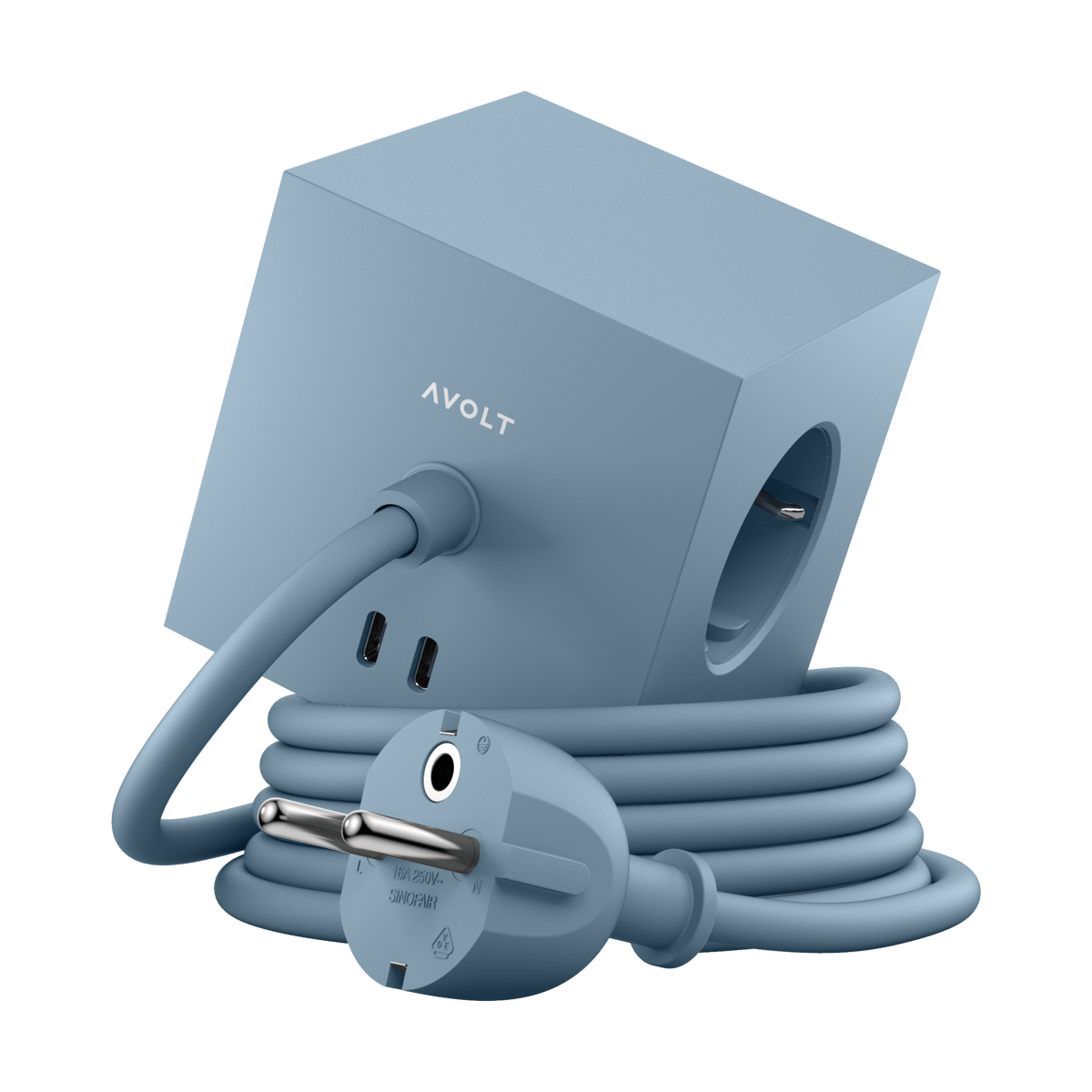 Avolt Square 1 socket USB-C 30W 1.8 m Shark blue