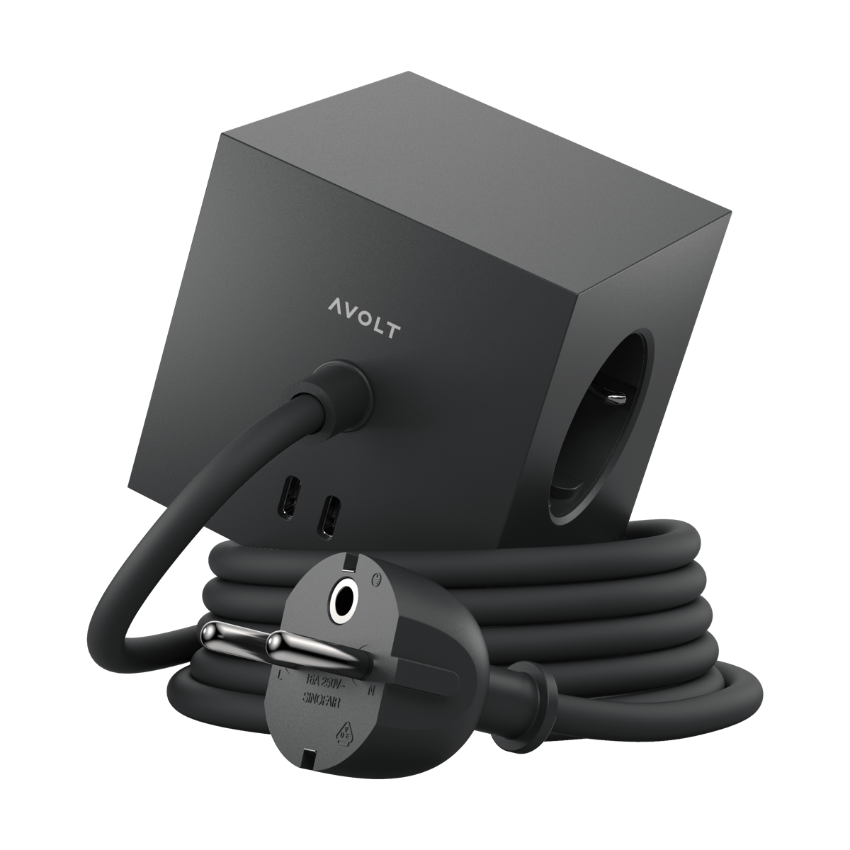Avolt Square 1 socket USB-C 30W 1.8 m Stockholm black