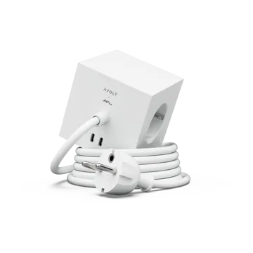 Square 1 socket USB-C 30W 1.8 m - White Martinelli Luce edition - Avolt