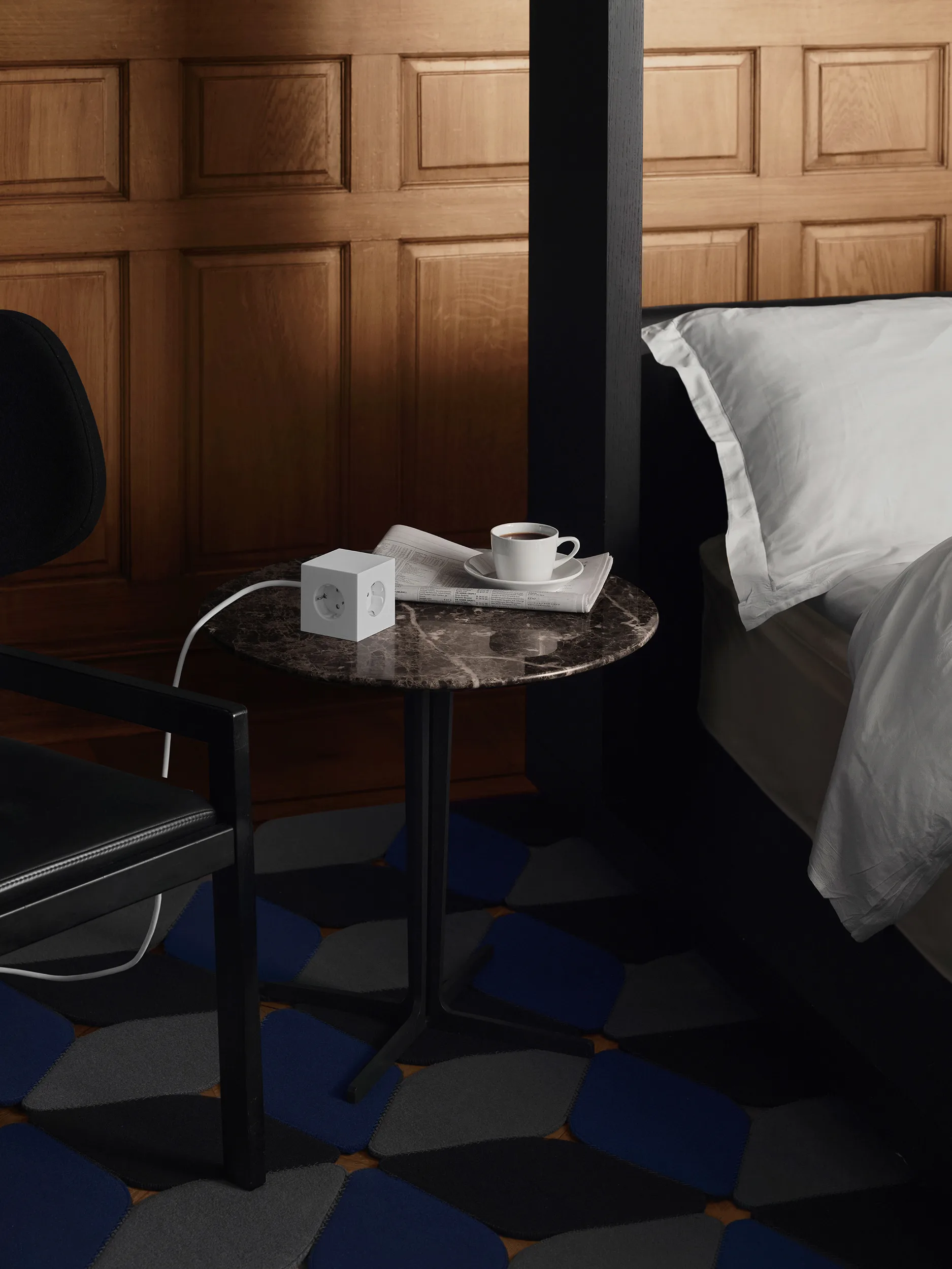 Square 1 socket USB-C 30W 1.8 m, White Martinelli Luce edition Avolt