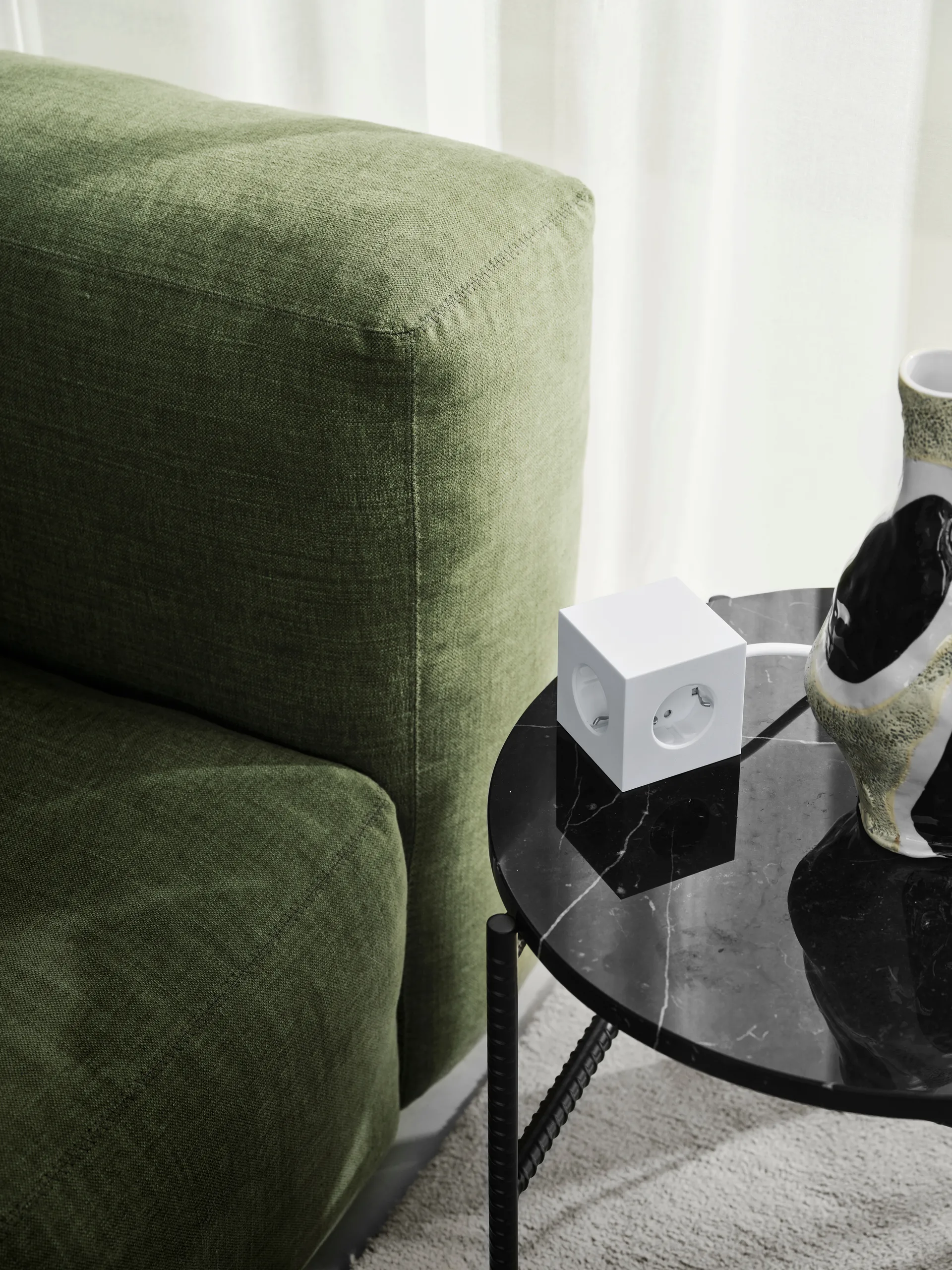 Square 1 socket USB-C 30W 1.8 m, White Martinelli Luce edition Avolt