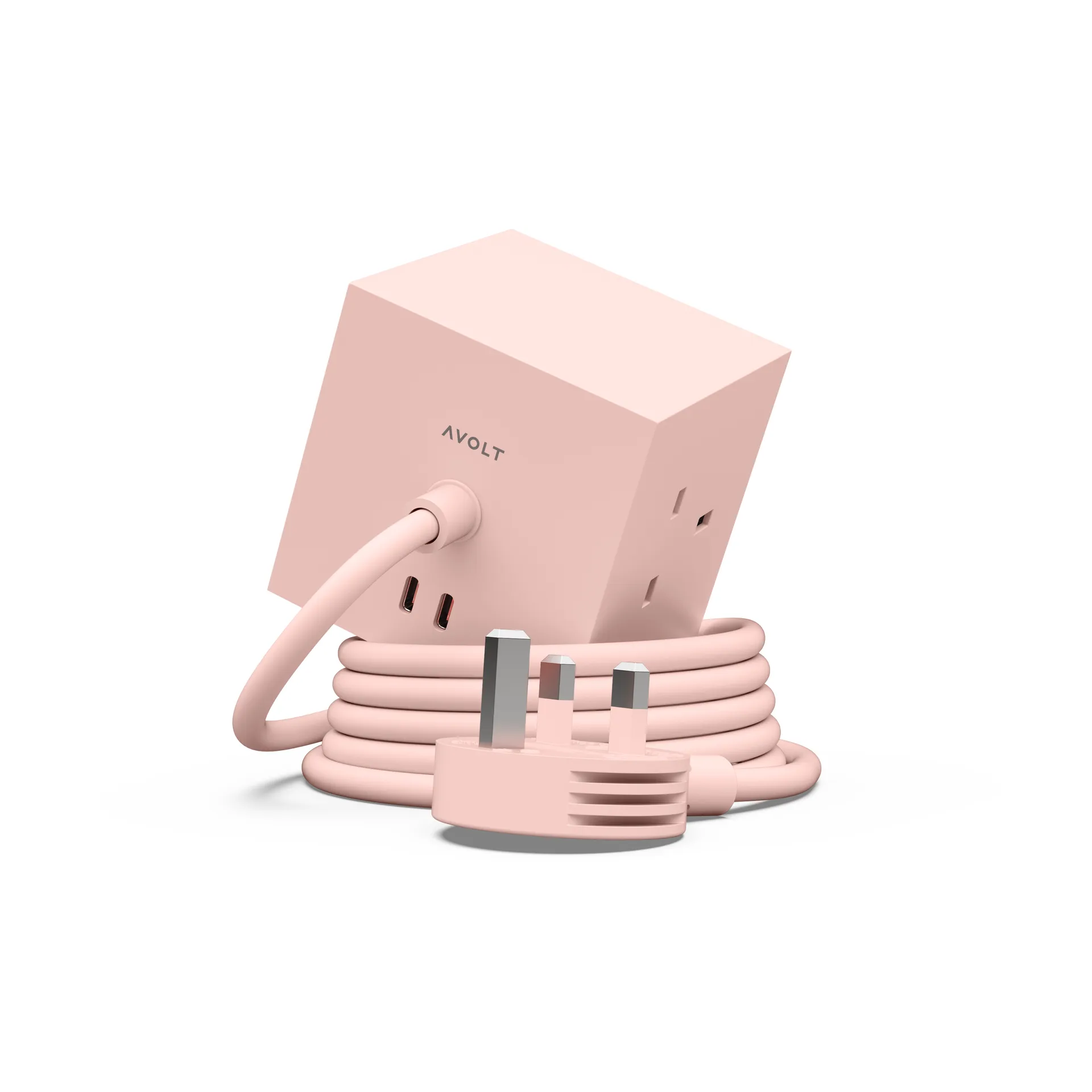 Square 1 UK power strip USB-C 30W 1.8 m, New Pink Avolt
