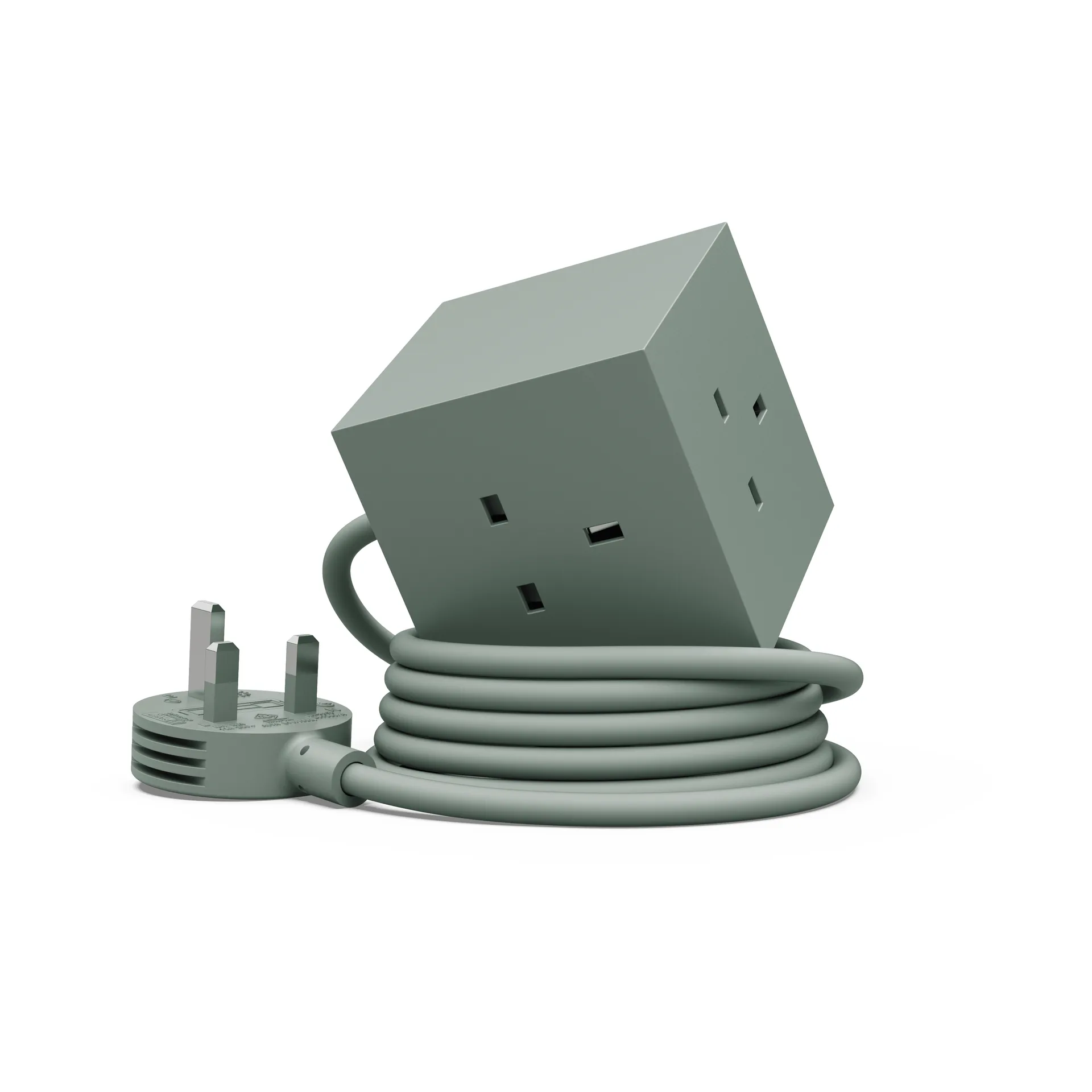 Square 1 UK power strip USB-C 30W 1.8 m, Oak Green Avolt