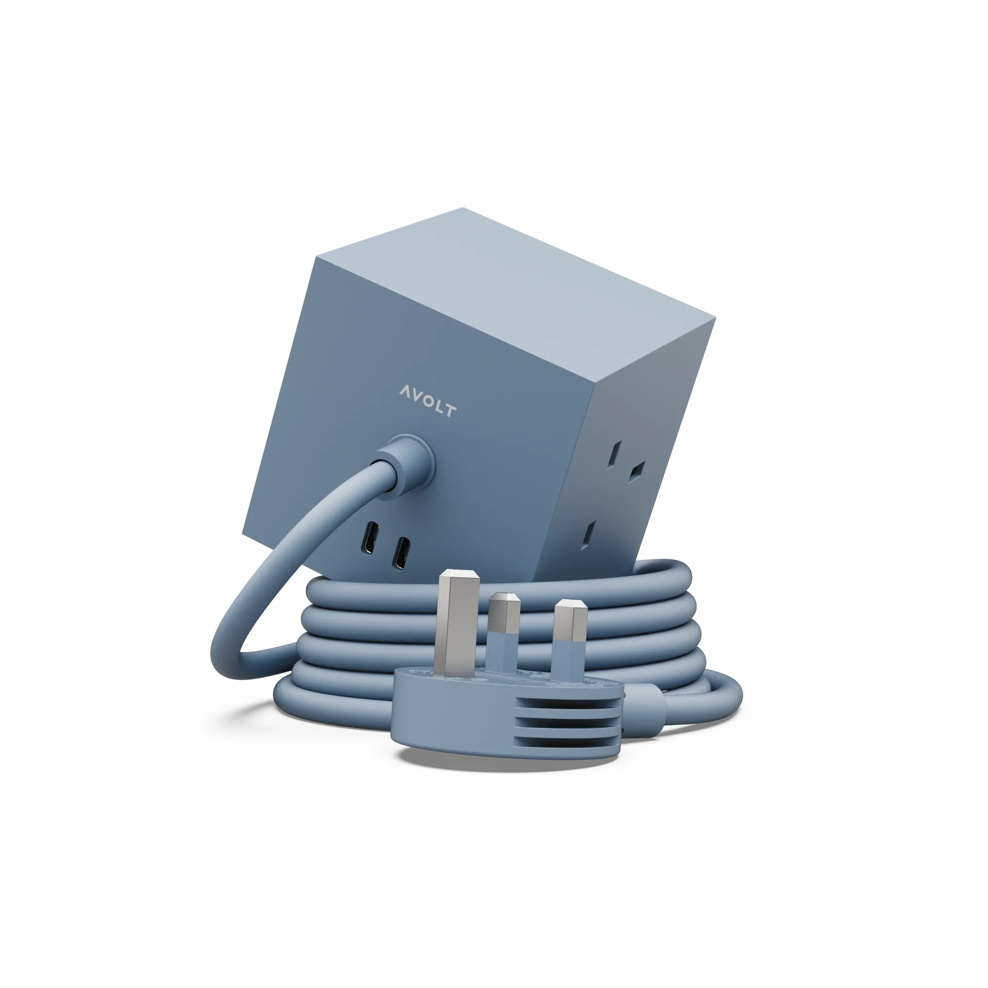 Square 1 UK power strip USB-C 30W 1.8 m, Shark Blue Avolt