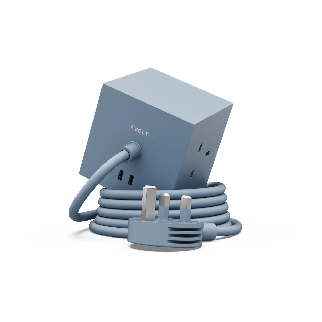 Avolt Square 1 UK power strip USB-C 30W 1.8 m Shark Blue