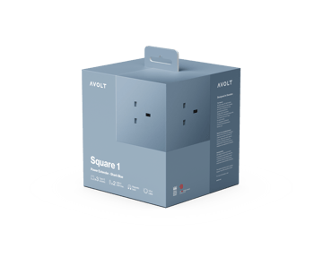 Square 1 UK power strip USB-C 30W 1.8 m - Shark Blue - Avolt