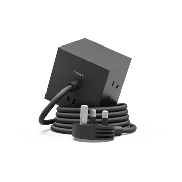 Square 1 UK power strip USB-C 30W 1.8 m - Stockholm Black - Avolt