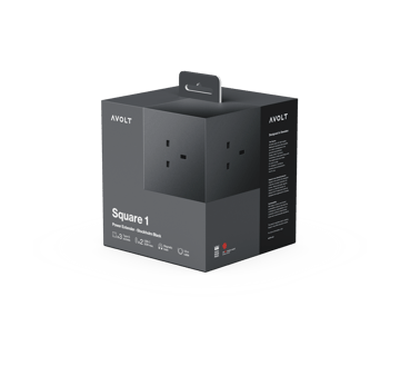 Square 1 UK power strip USB-C 30W 1.8 m - Stockholm Black - Avolt