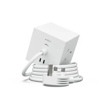 Square 1 UK power strip USB-C 30W 1.8 m - White Martinelli Luce edition - Avolt