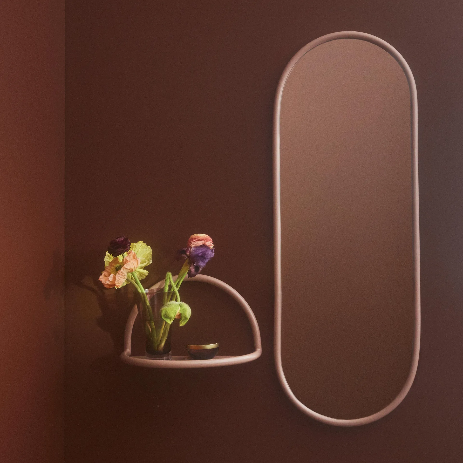 Angui mirror oval 108 cm, rose AYTM