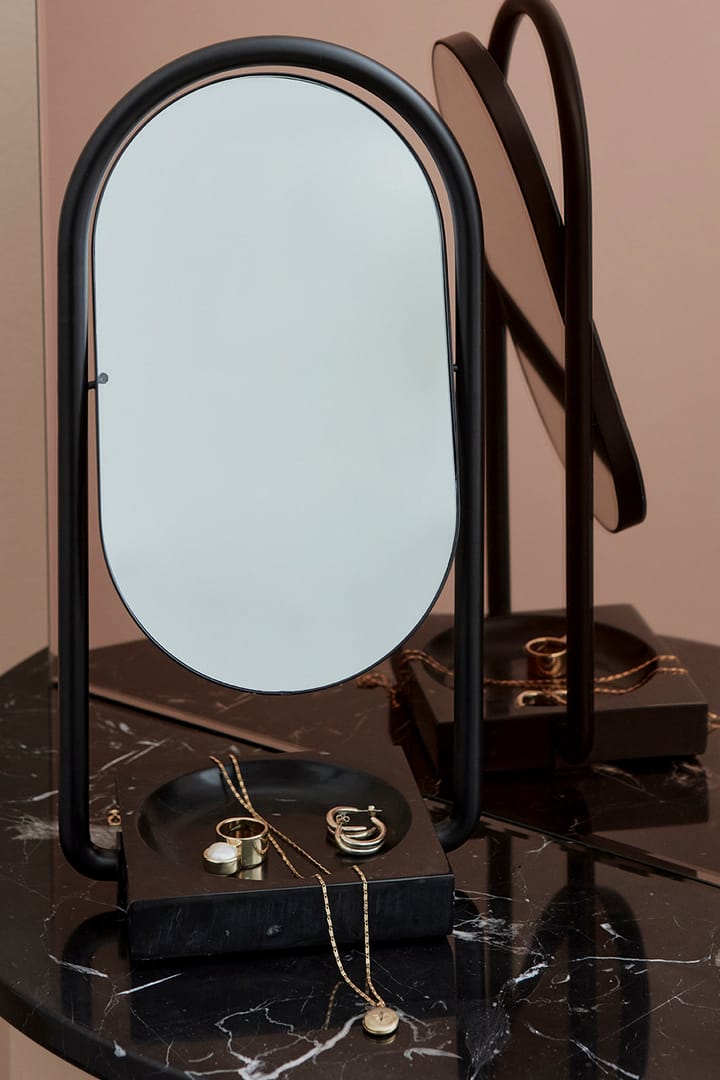 ANGUI table mirror 17.2x35 cm, Black/black AYTM