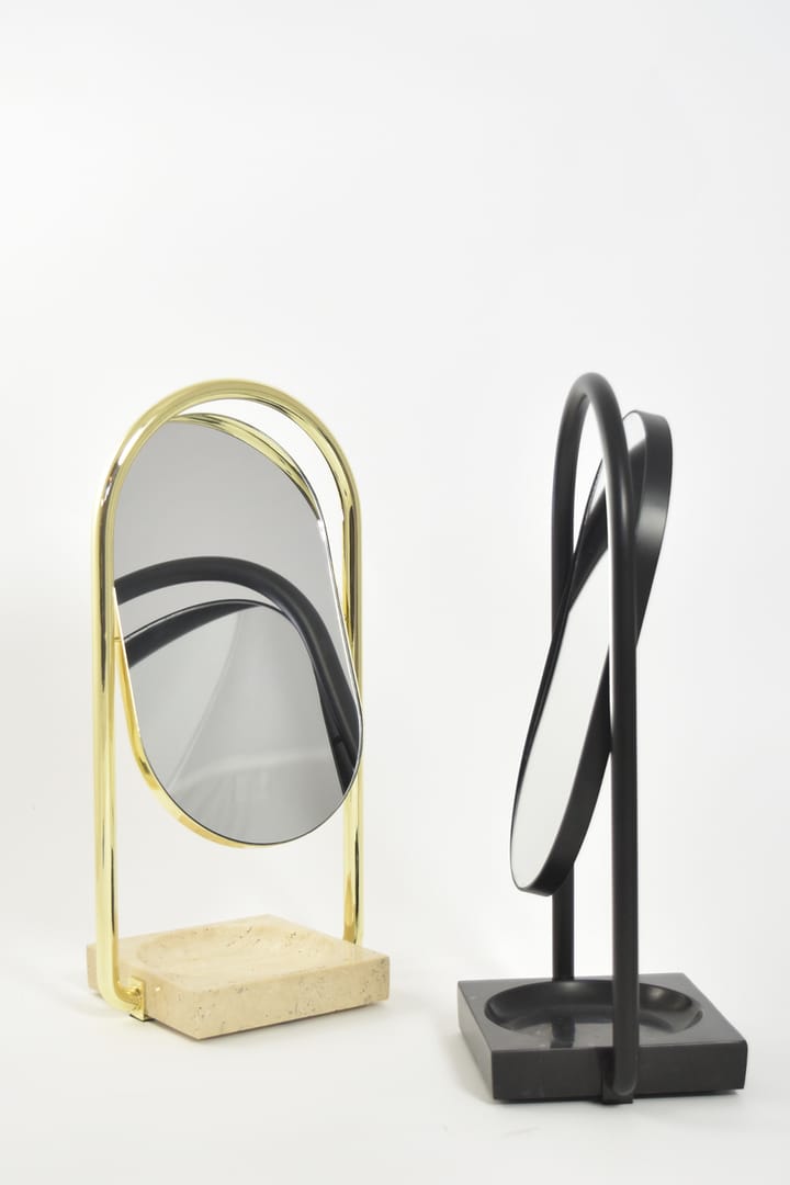 ANGUI table mirror 17.2x35 cm, Black/black AYTM