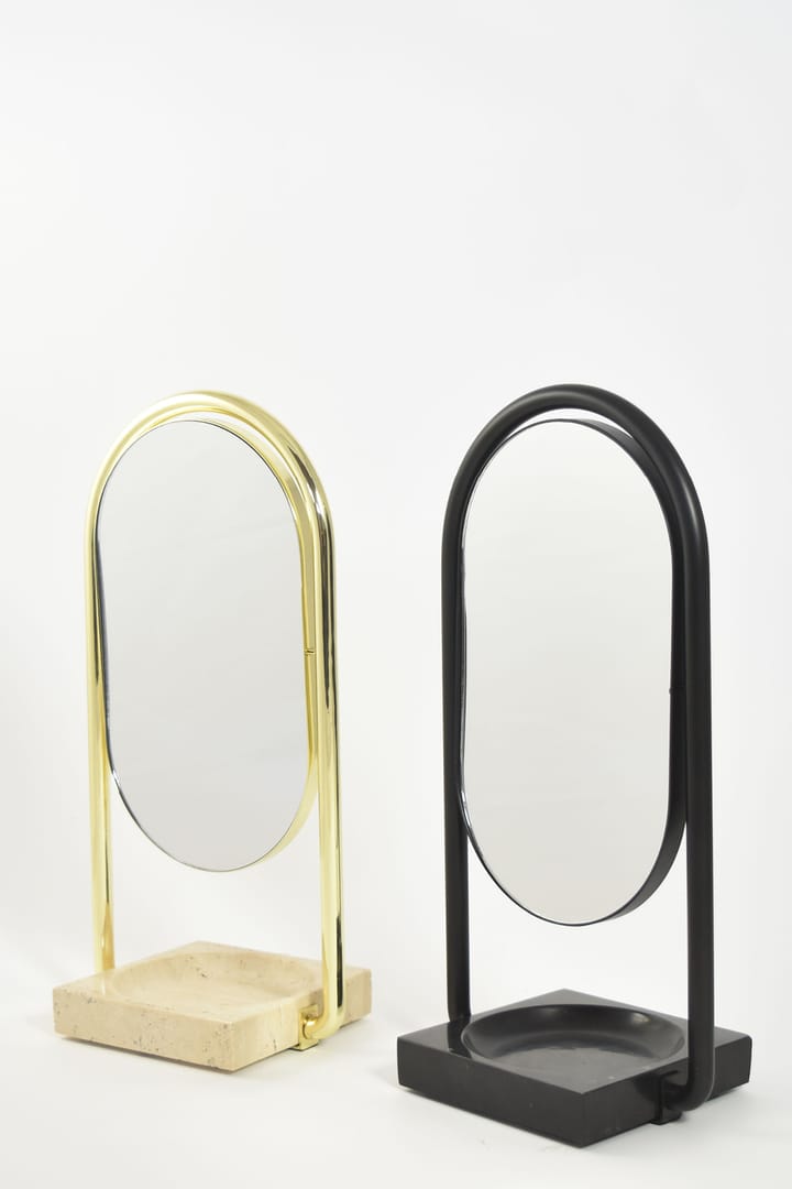 ANGUI table mirror 17.2x35 cm, Black/black AYTM