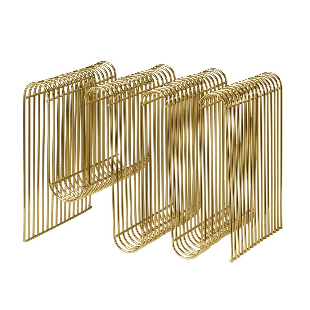 AYTM Curva newspaper stand brass | Scandinavian Design | Magazine racks | White