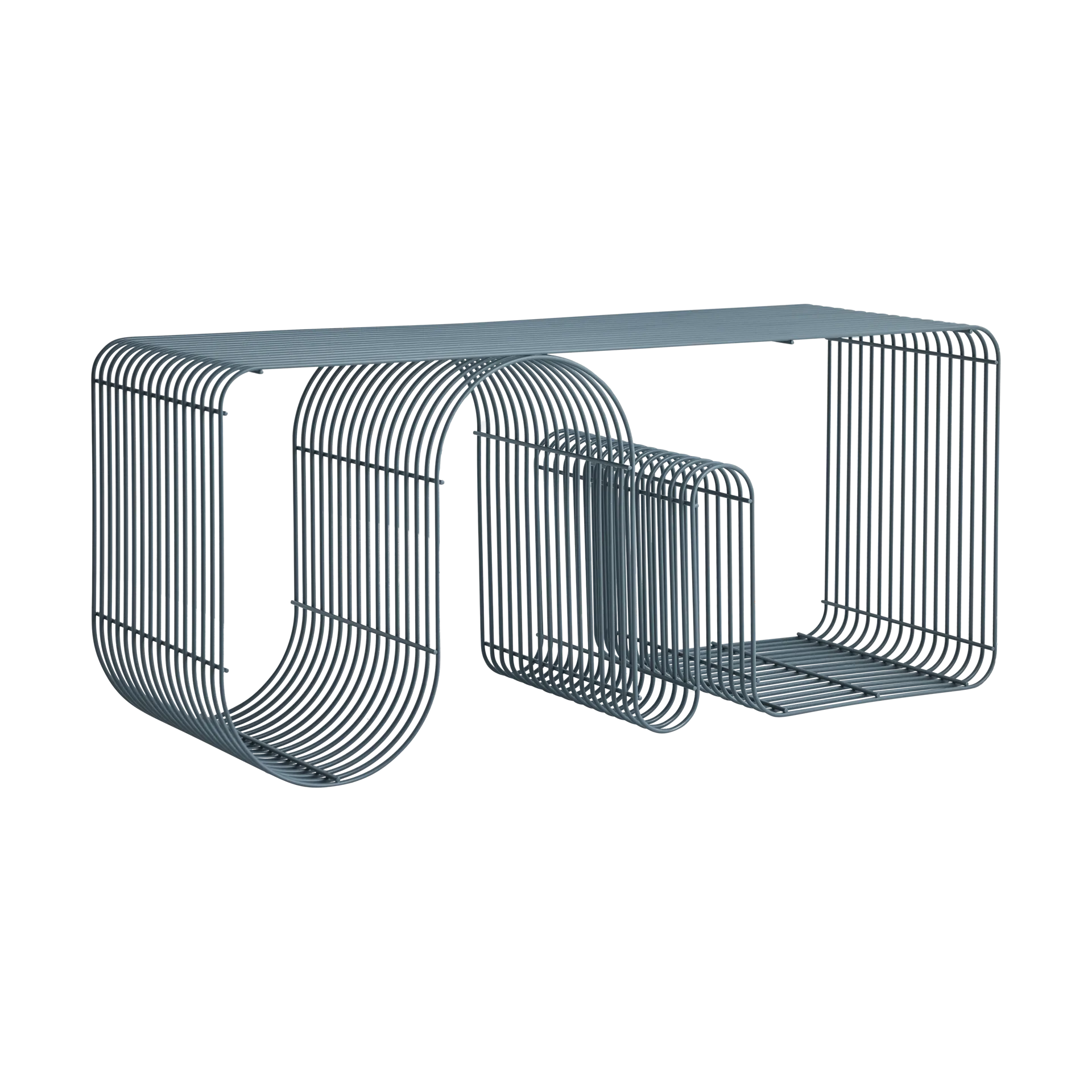 Curva seating bench 100 cm, Dusty blue AYTM