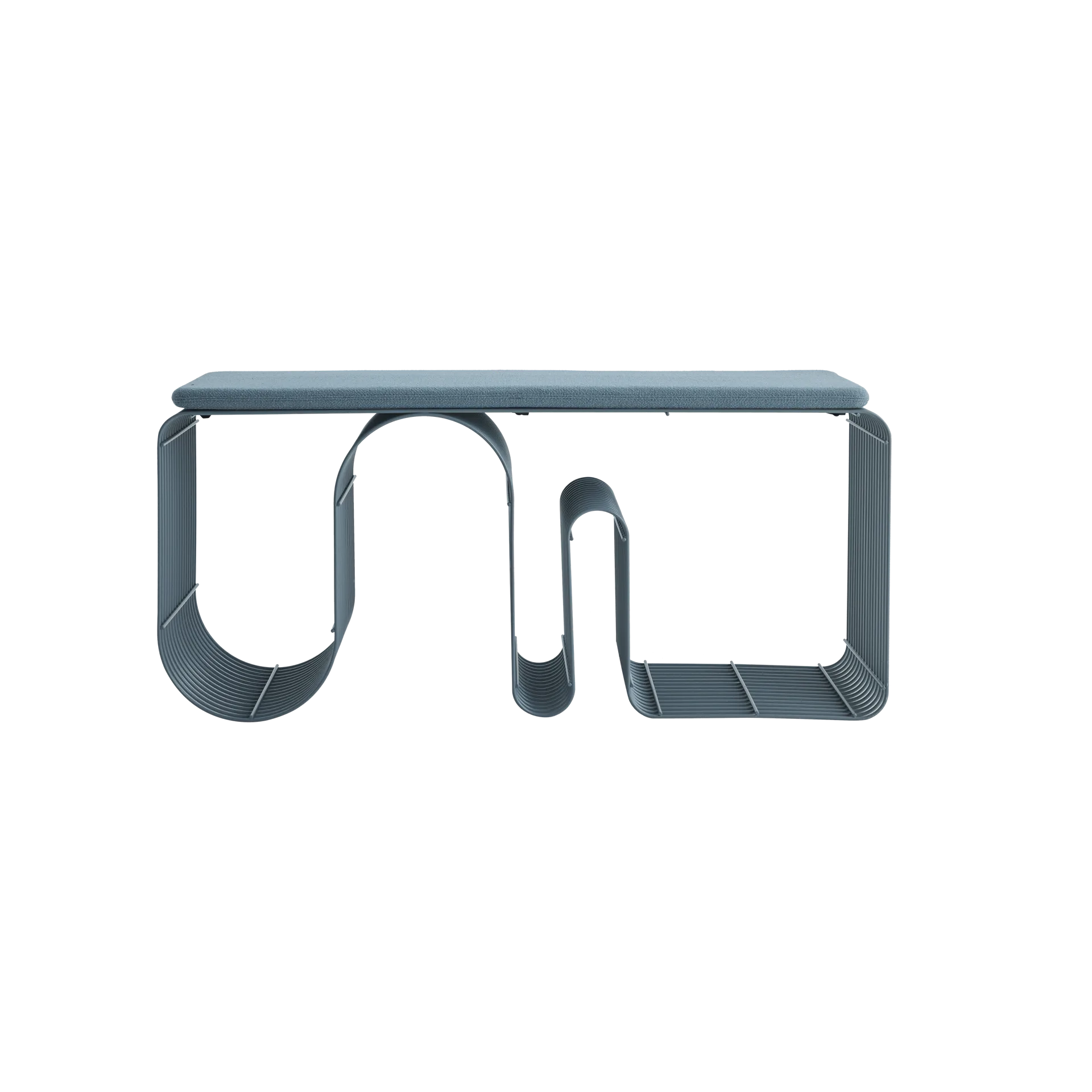 Curva seating bench 100 cm, Dusty blue AYTM