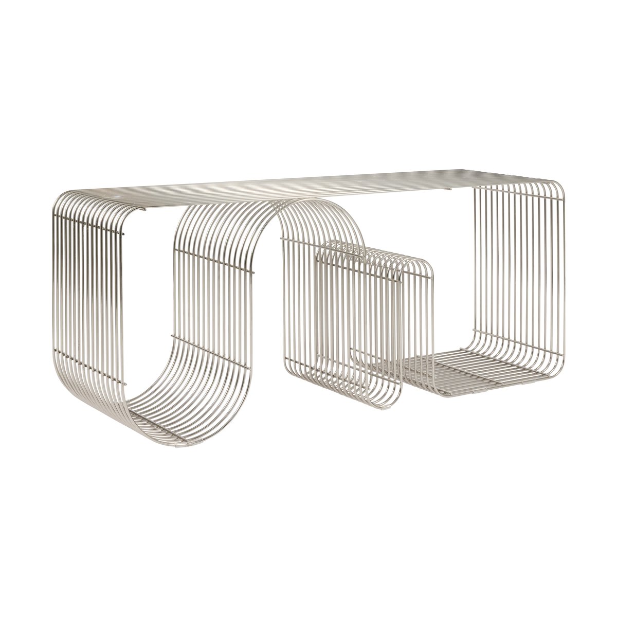 AYTM Curva seating bench 100 cm Silver | Scandinavian Design | Benches | Black