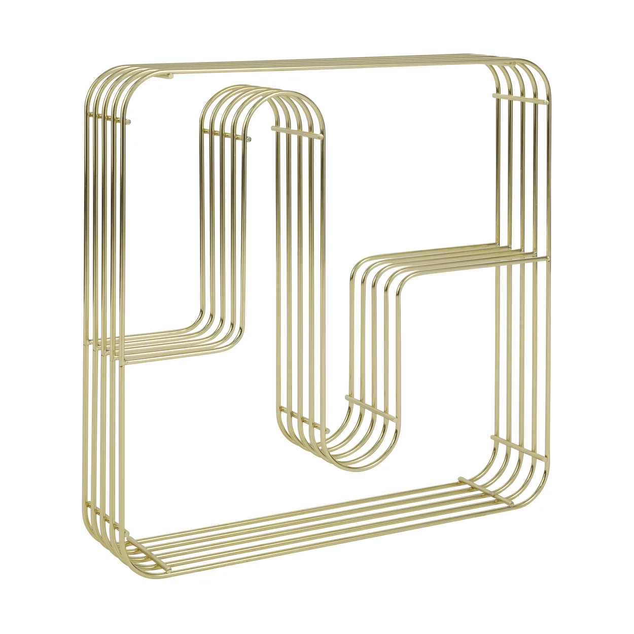 AYTM Curva wall shelf square Gold | Scandinavian Design | Shelves & shelving systems | Gold-coloured
